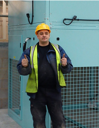 Andy Smith, CK Services Director at a recent commercial heater installation.